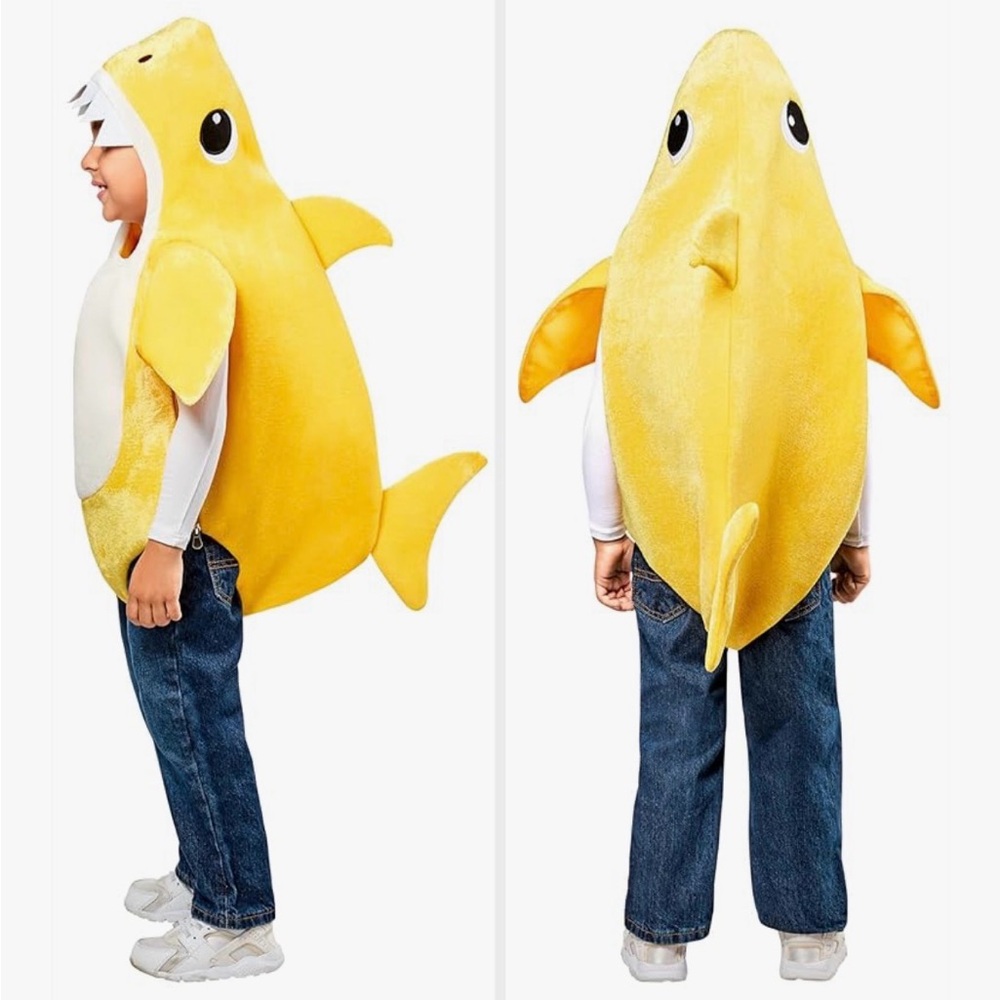 Pink Fong Baby Shark Costume 3T Yellow with Sound Chip